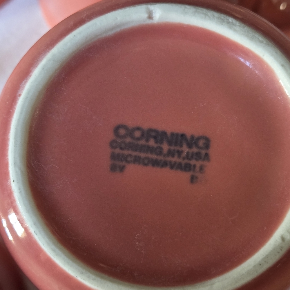 Corningware Vintage Coral Mugs x5 - Picture 4 of 16